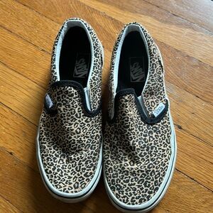 VANS - animal print slip ons - size 4